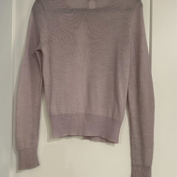 JCrew | Cardigan Sweater w/Clear Buttons | Lavender | Size M - Picture 3 of 10
